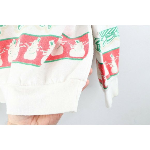 Vintage 90s Streetwear Womens 22 All Over Print Christmas Ugly Sweatshirt USA - Picture 6 of 10